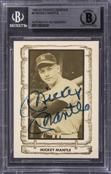 1980 Cramer/Pacific Mickey Mantle Signed Card – BGS Authentic